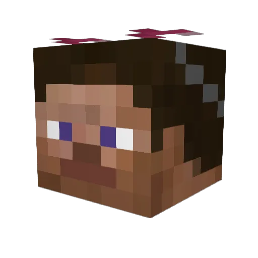 Parrotic Minecraft avatar head, 3D render