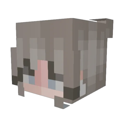 Parryphira Minecraft avatar head, 3D render