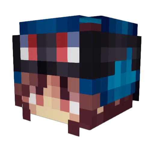 PartDoggo Minecraft avatar head, 3D render