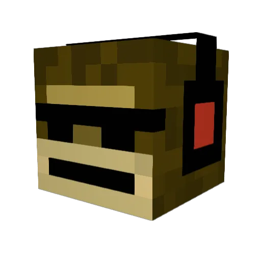 Participial Minecraft avatar head, 3D render