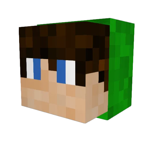 Partickster Minecraft avatar head, 3D render