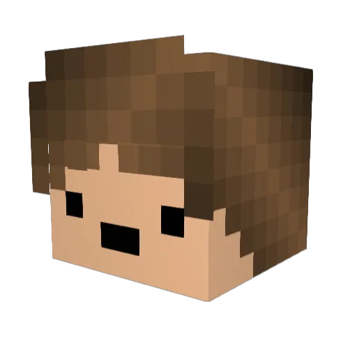 PartyAnimalx Minecraft avatar head, 3D render