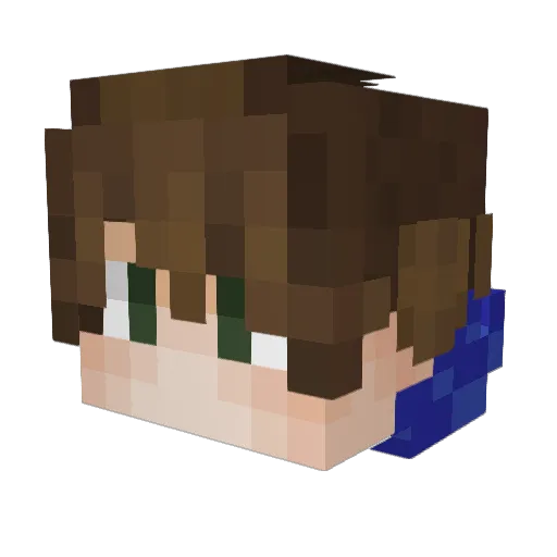 PartyCrafter Minecraft avatar head, 3D render