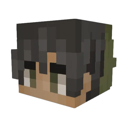 PartyGummyBear Minecraft avatar head, 3D render
