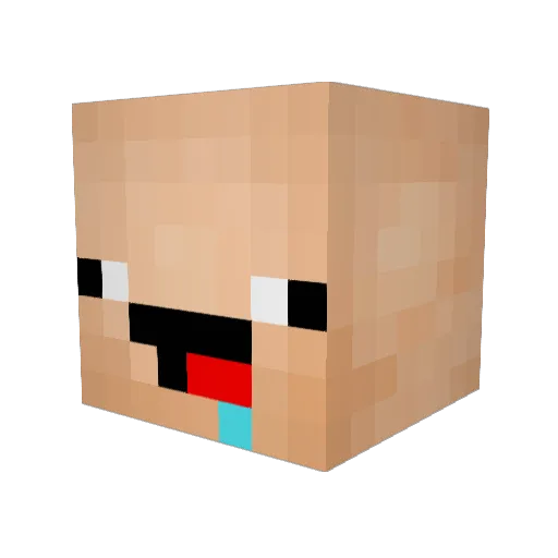 PartyKemal Minecraft avatar head, 3D render