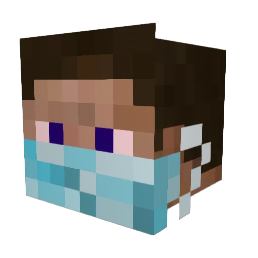 PartyRaptor27 Minecraft avatar head, 3D render
