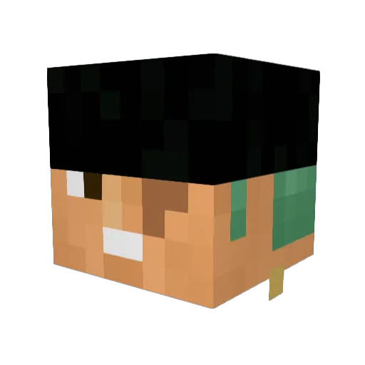Partybober Minecraft avatar head, 3D render