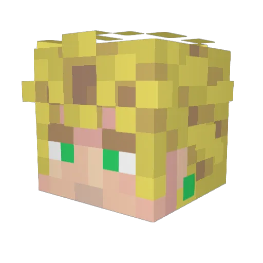 Partyday Minecraft avatar head, 3D render