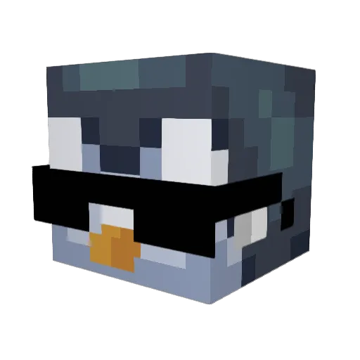 Partypojken Minecraft avatar head, 3D render