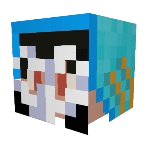 Partyr0cker_holo Minecraft avatar head, 3D render