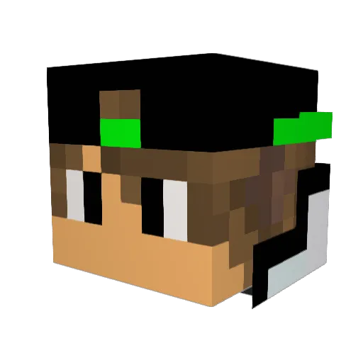 Partyrawk Minecraft avatar head, 3D render