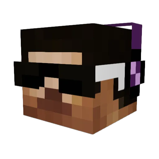 PartyxRocker Minecraft avatar head, 3D render