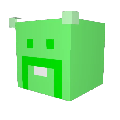 Parut Minecraft avatar head, 3D render