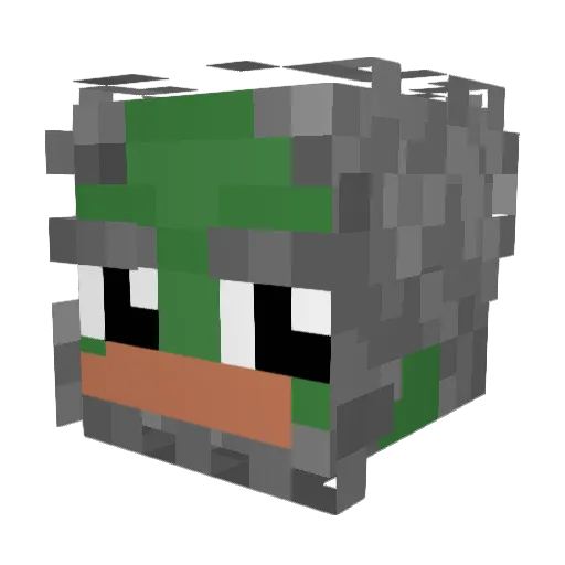 Parzinix Minecraft avatar head, 3D render