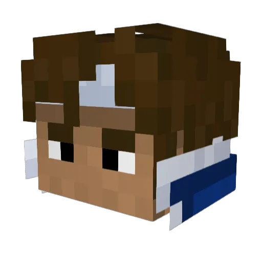 Parzival3K Minecraft avatar head, 3D render
