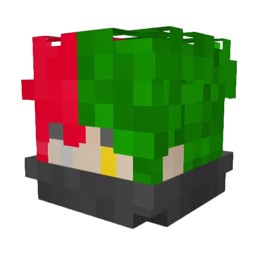 Parzival_4 Minecraft avatar head, 3D render