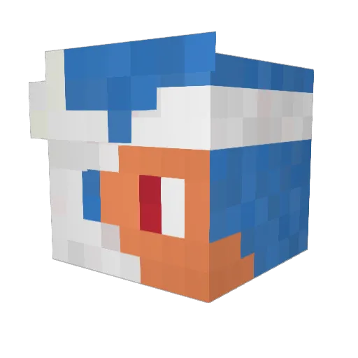 PasCommeEux Minecraft avatar head, 3D render