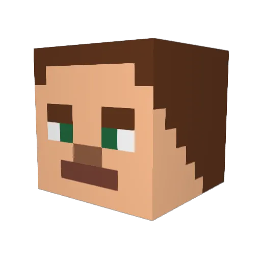 PascalGamezTV Minecraft avatar head, 3D render