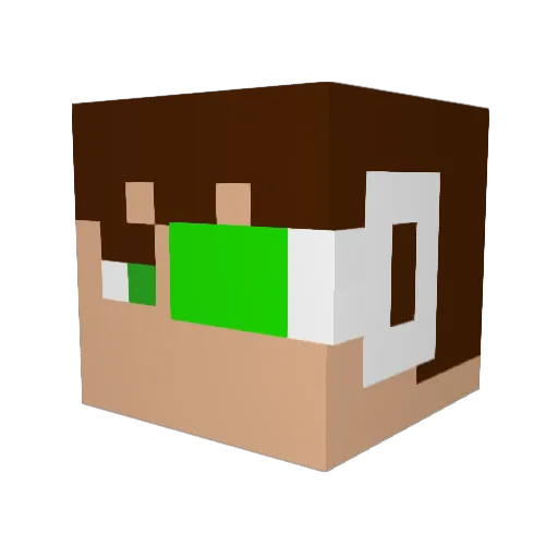 Pascalius Minecraft avatar head, 3D render