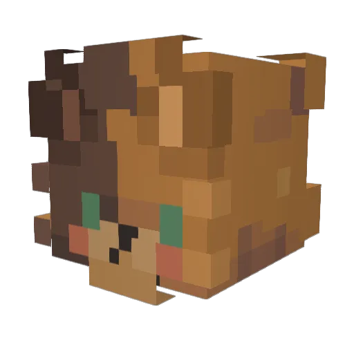 Pasdian Minecraft avatar head, 3D render