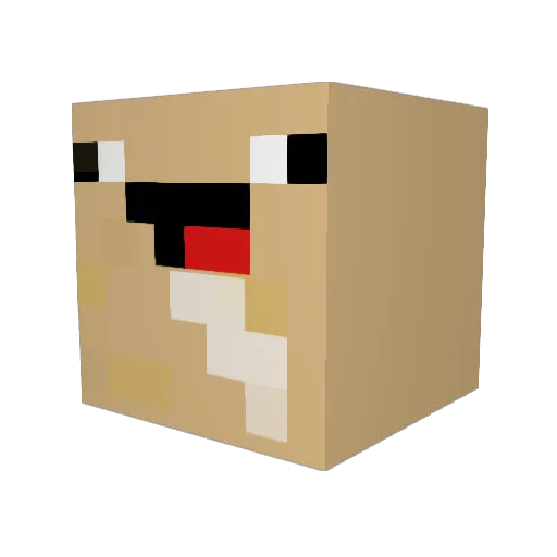 Paselek Minecraft avatar head, 3D render