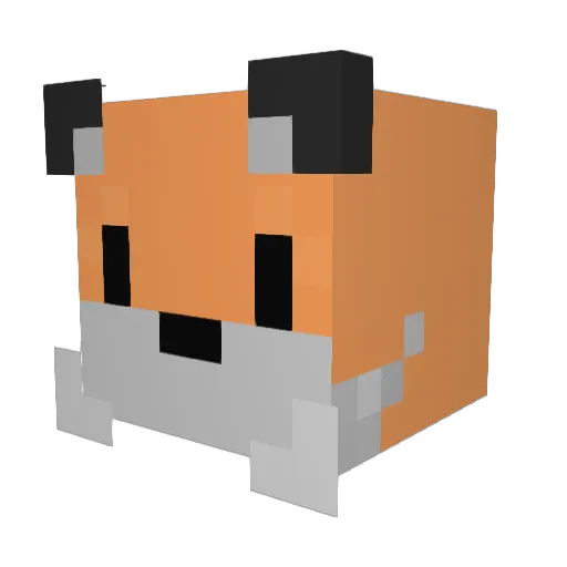 Pashai Minecraft avatar head, 3D render