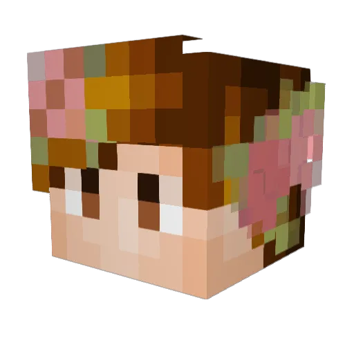 Pasithea0 Minecraft avatar head, 3D render