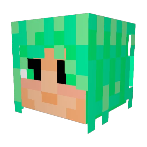 Paskeu Minecraft avatar head, 3D render