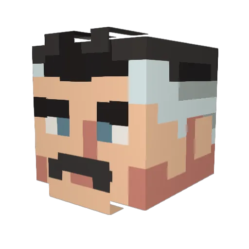 Paskyy Minecraft avatar head, 3D render