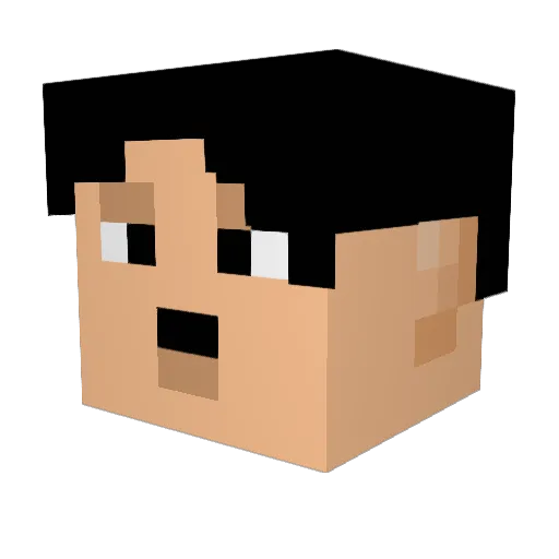 Paslak Minecraft avatar head, 3D render