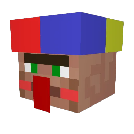 Paspalhao Minecraft avatar head, 3D render