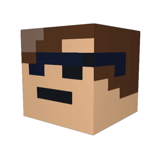 Passeng3r Minecraft avatar head, 3D render