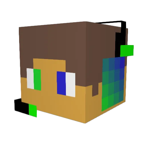 Passuuu Minecraft avatar head, 3D render