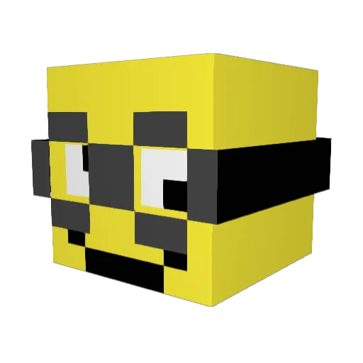PastFac Minecraft avatar head, 3D render