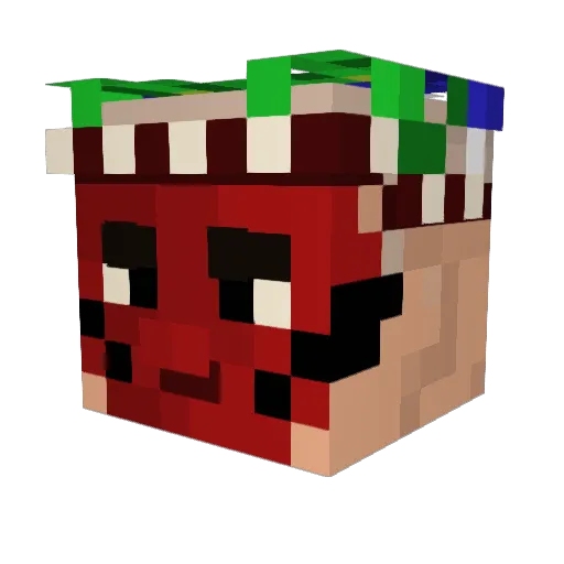 PastaBasea Minecraft avatar head, 3D render