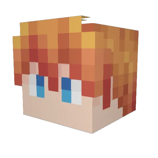 PastaLaPasta Minecraft avatar head, 3D render