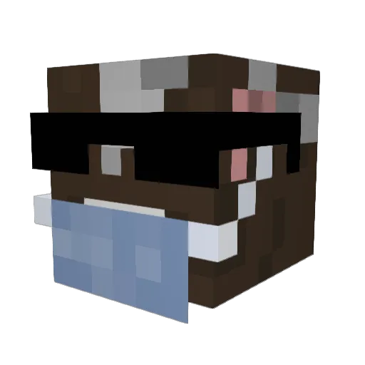 PastaOverCooked Minecraft avatar head, 3D render