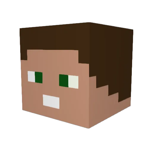 Pastarini Minecraft avatar head, 3D render