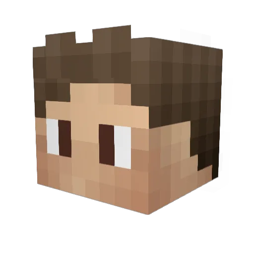 Pastega Minecraft avatar head, 3D render