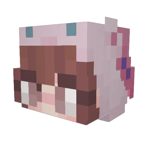 PastelLovecore Minecraft avatar head, 3D render