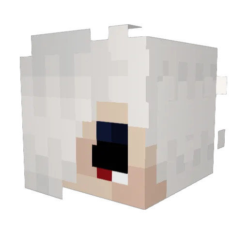 PastelUkulele Minecraft avatar head, 3D render