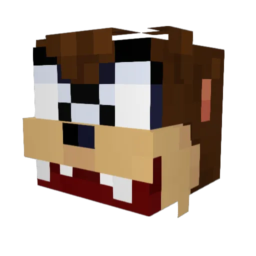 Pastelflux Minecraft avatar head, 3D render