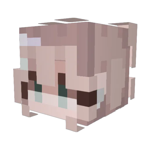 PastellaBun Minecraft avatar head, 3D render