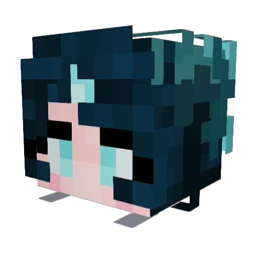 PastellePathogen Minecraft avatar head, 3D render