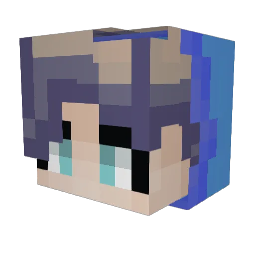 PastequGel Minecraft avatar head, 3D render