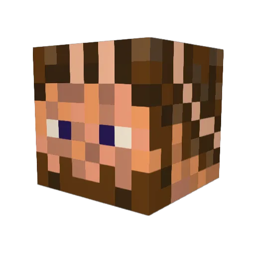 Pasternal Minecraft avatar head, 3D render