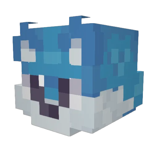Pastery Minecraft avatar head, 3D render