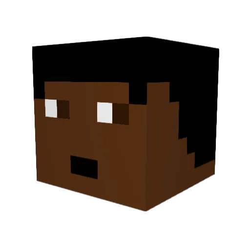 PastorHoebag Minecraft avatar head, 3D render