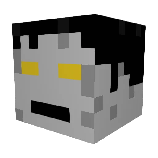 PastyWhiteDude Minecraft avatar head, 3D render