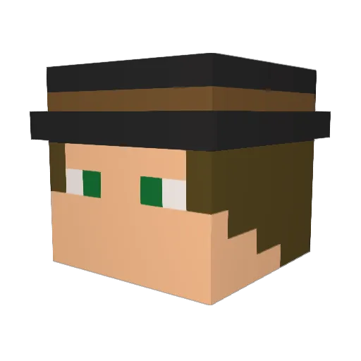 Paszazko Minecraft avatar head, 3D render